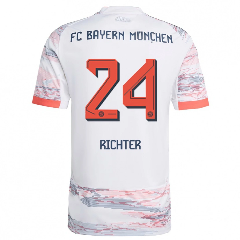 Danxen Niño Camiseta Louis Richter #24 Blanco Gris 2ª Equipación 2025/26 La Camisa México