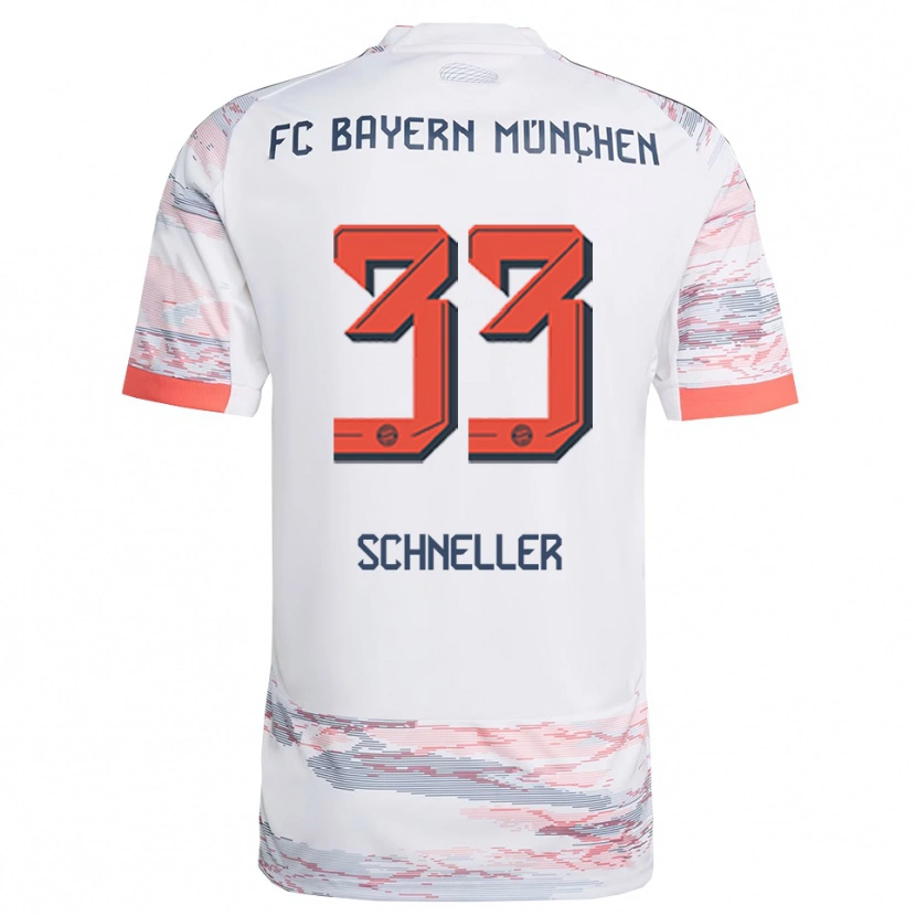 Danxen Niño Camiseta Lukas Schneller #33 Blanco Gris 2ª Equipación 2025/26 La Camisa México