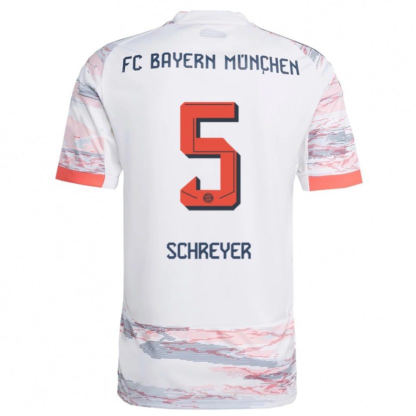 Danxen Niño Camiseta Tim Schreyer #5 Blanco Gris 2ª Equipación 2025/26 La Camisa México