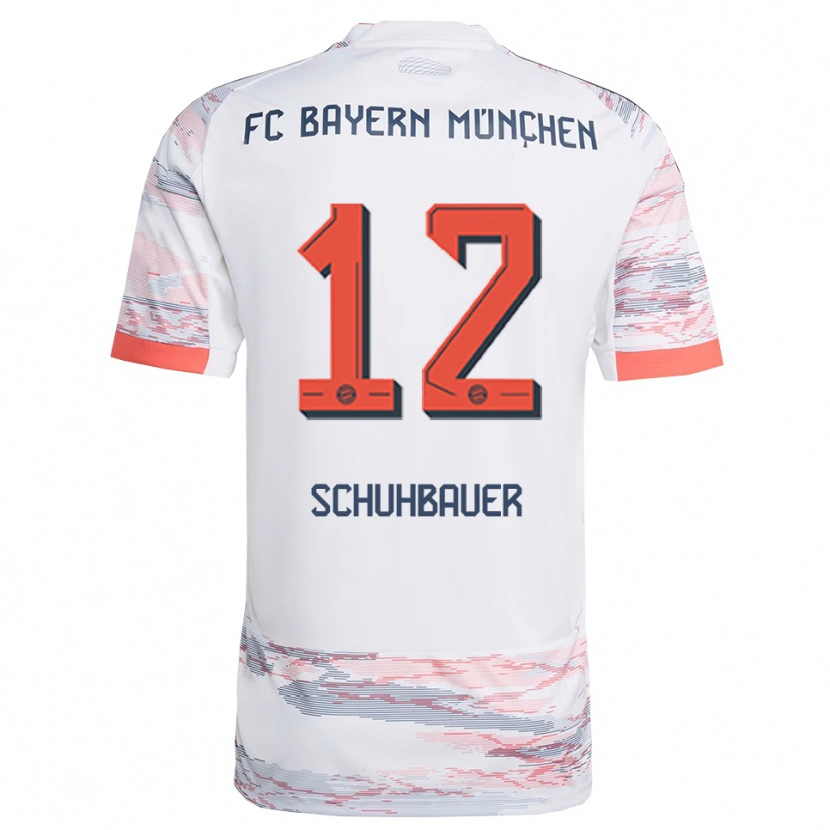 Danxen Niño Camiseta Maximilian Schuhbauer #12 Blanco Gris 2ª Equipación 2025/26 La Camisa México