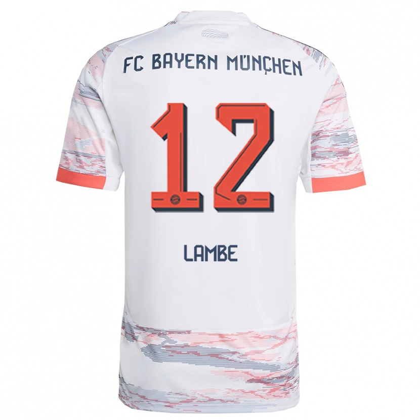 Danxen Niño Camiseta Allen Junior Lambé #12 Blanco Gris 2ª Equipación 2025/26 La Camisa México