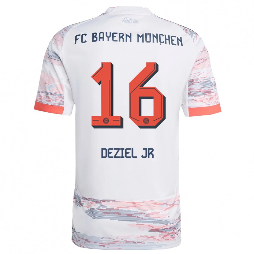 Danxen Niño Camiseta Robert Deziel Jr #16 Blanco Gris 2ª Equipación 2025/26 La Camisa México