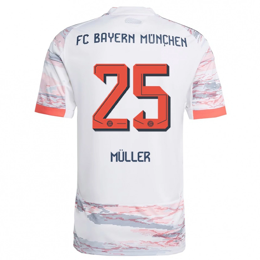 Danxen Niño Camiseta Thomas Müller #25 Blanco Gris 2ª Equipación 2025/26 La Camisa México
