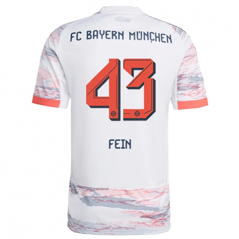 Danxen Niño Camiseta Adrian Fein #43 Blanco Gris 2ª Equipación 2025/26 La Camisa México