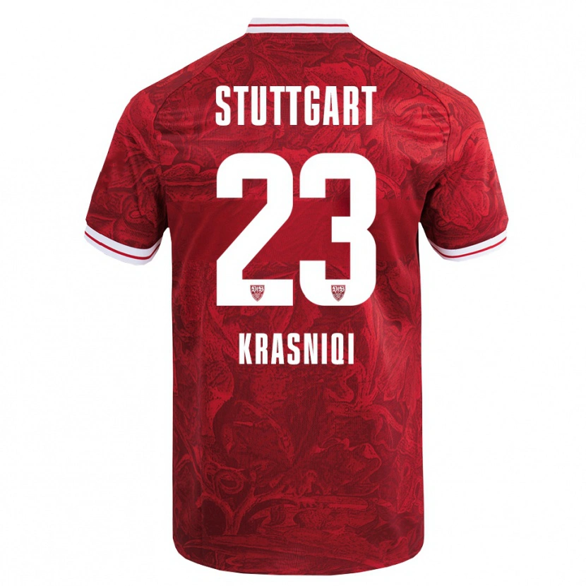 Danxen Niño Camiseta Elton Krasniqi #23 Rojo Negro 2ª Equipación 2025/26 La Camisa México