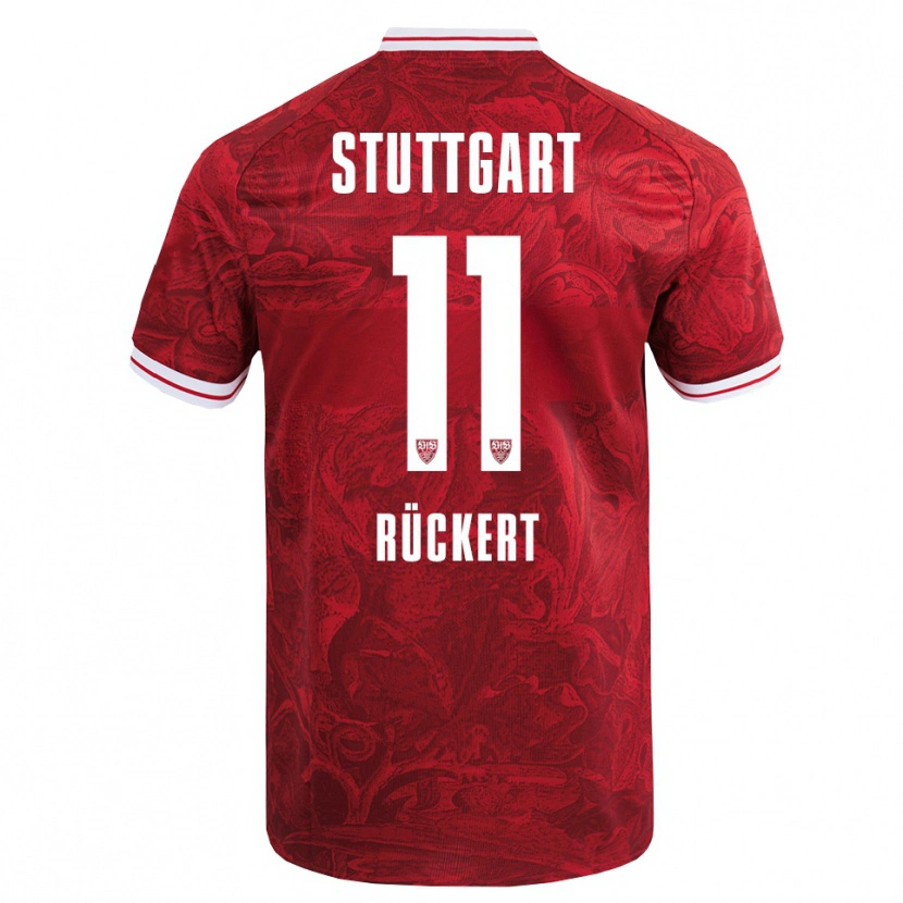 Danxen Niño Camiseta Rosa Rückert #11 Rojo Negro 2ª Equipación 2025/26 La Camisa México