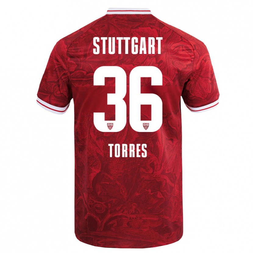 Danxen Niño Camiseta Yohann Torres #36 Rojo Negro 2ª Equipación 2025/26 La Camisa México