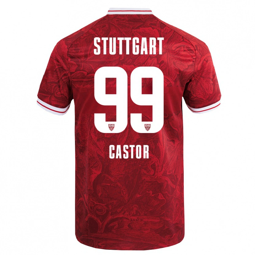Danxen Niño Camiseta Gillian Castor #99 Rojo Negro 2ª Equipación 2025/26 La Camisa México