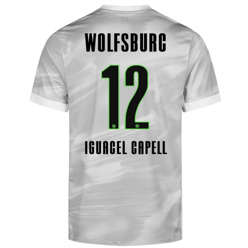 Danxen Niño Camiseta Diego Iguacel Capell #12 Gris Blanco 2ª Equipación 2025/26 La Camisa México