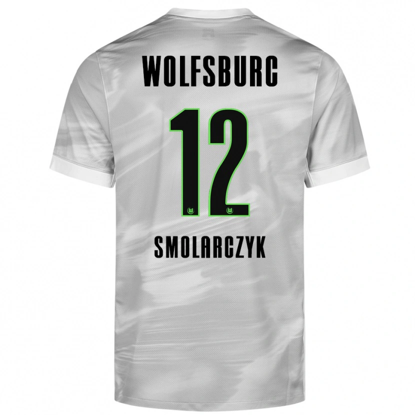 Danxen Niño Camiseta Nelly Smolarczyk #12 Gris Blanco 2ª Equipación 2025/26 La Camisa México