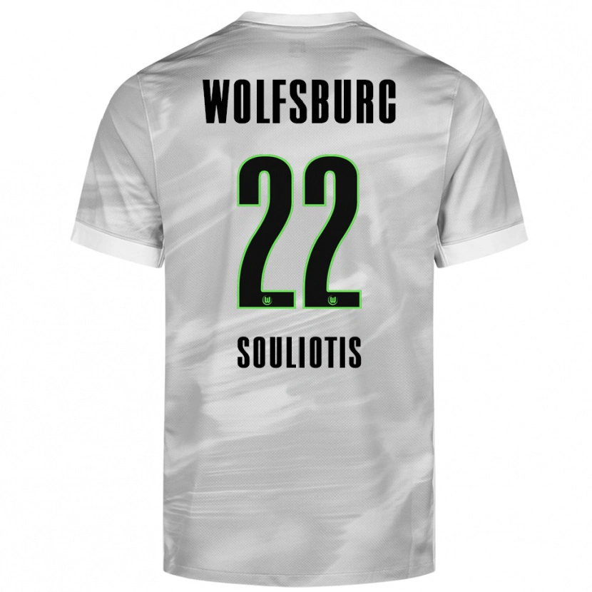Danxen Niño Camiseta Spyridon Souliotis #22 Gris Blanco 2ª Equipación 2025/26 La Camisa México