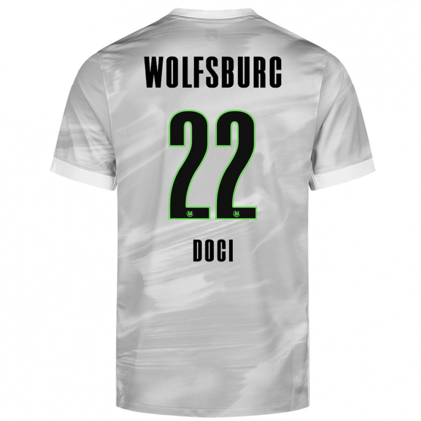 Danxen Niño Camiseta Adrian Doci #22 Gris Blanco 2ª Equipación 2025/26 La Camisa México