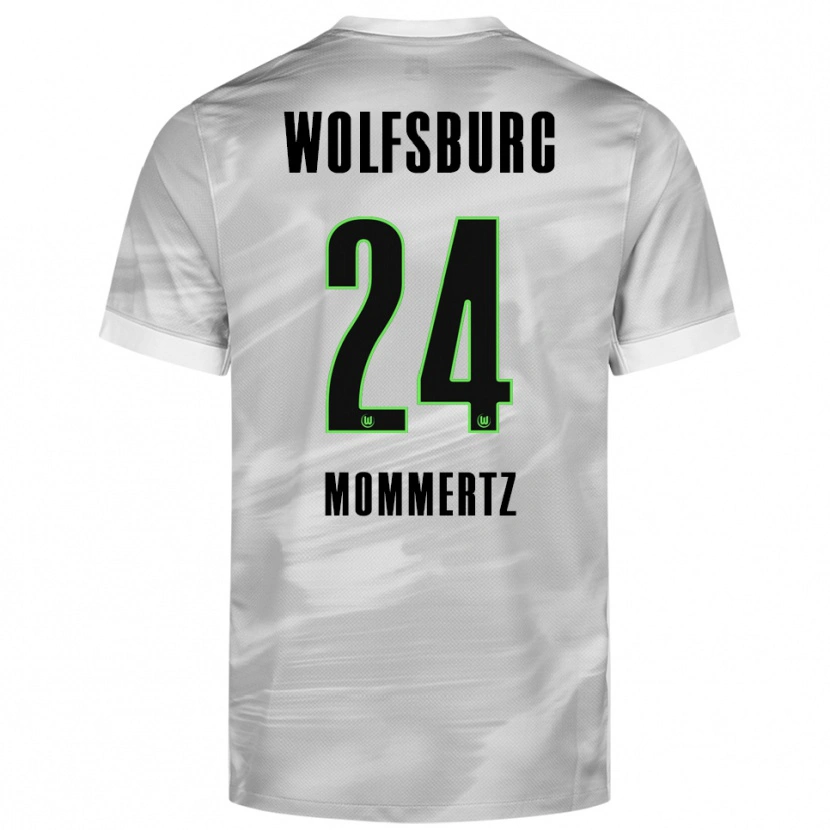 Danxen Niño Camiseta Benjamin Mommertz #24 Gris Blanco 2ª Equipación 2025/26 La Camisa México