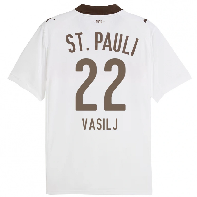 Danxen Niño Camiseta Nikola Vasilj #22 Blanco Rojo 2ª Equipación 2025/26 La Camisa México