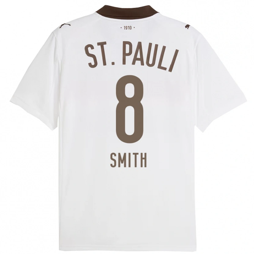Danxen Niño Camiseta Eric Smith #8 Blanco Rojo 2ª Equipación 2025/26 La Camisa México