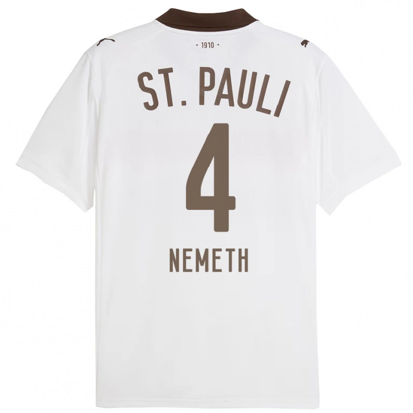 Danxen Niño Camiseta David Nemeth #4 Blanco Rojo 2ª Equipación 2025/26 La Camisa México