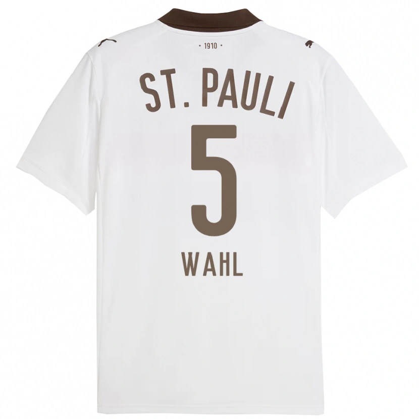 Danxen Niño Camiseta Hauke Wahl #5 Blanco Rojo 2ª Equipación 2025/26 La Camisa México