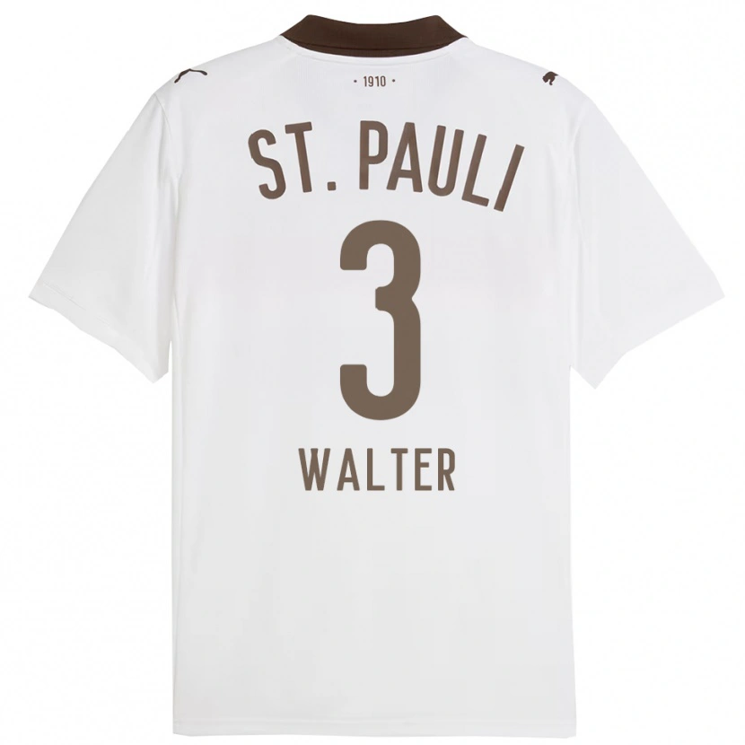 Danxen Niño Camiseta Maximilian Walter #3 Blanco Rojo 2ª Equipación 2025/26 La Camisa México