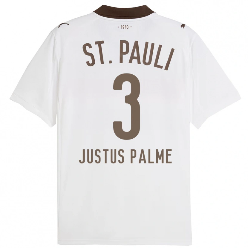 Danxen Niño Camiseta Johannes Justus Palme #3 Blanco Rojo 2ª Equipación 2025/26 La Camisa México