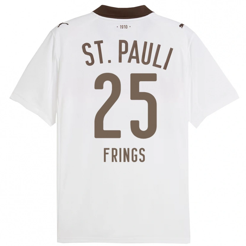 Danxen Niño Camiseta Emma Frings #25 Blanco Rojo 2ª Equipación 2025/26 La Camisa México