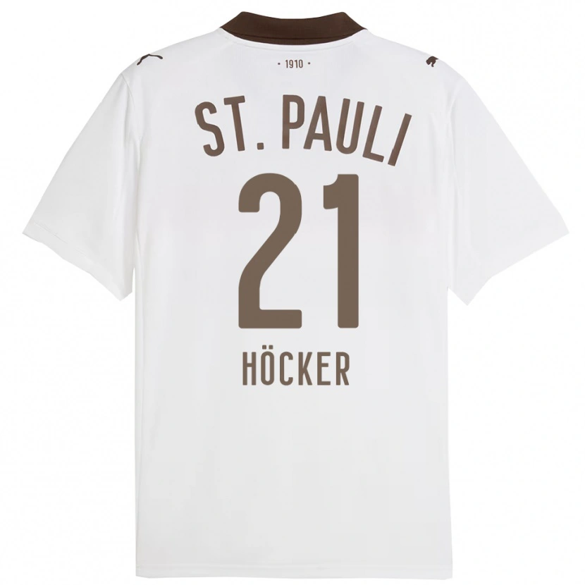 Danxen Niño Camiseta Elias Höcker #21 Blanco Rojo 2ª Equipación 2025/26 La Camisa México