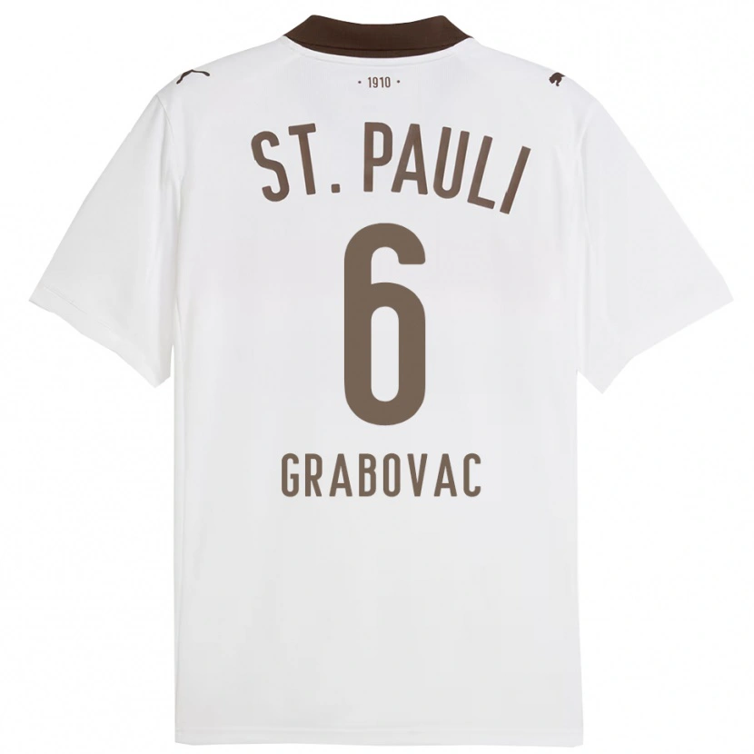Danxen Niño Camiseta Danijel Grabovac #6 Blanco Rojo 2ª Equipación 2025/26 La Camisa México