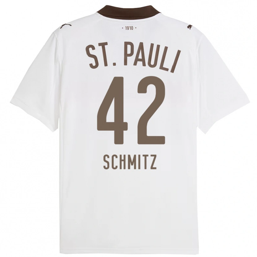 Danxen Niño Camiseta Marwin Schmitz #42 Blanco Rojo 2ª Equipación 2025/26 La Camisa México