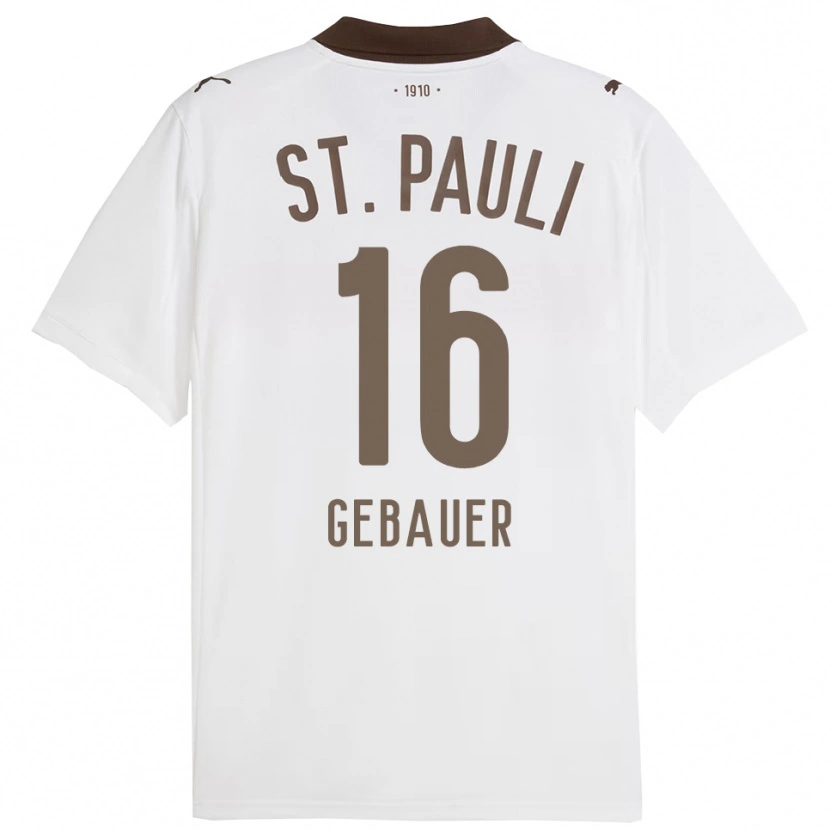 Danxen Niño Camiseta Florian Gebauer #16 Blanco Rojo 2ª Equipación 2025/26 La Camisa México