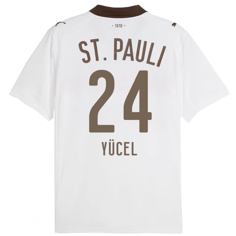 Danxen Niño Camiseta Simon Yücel #24 Blanco Rojo 2ª Equipación 2025/26 La Camisa México