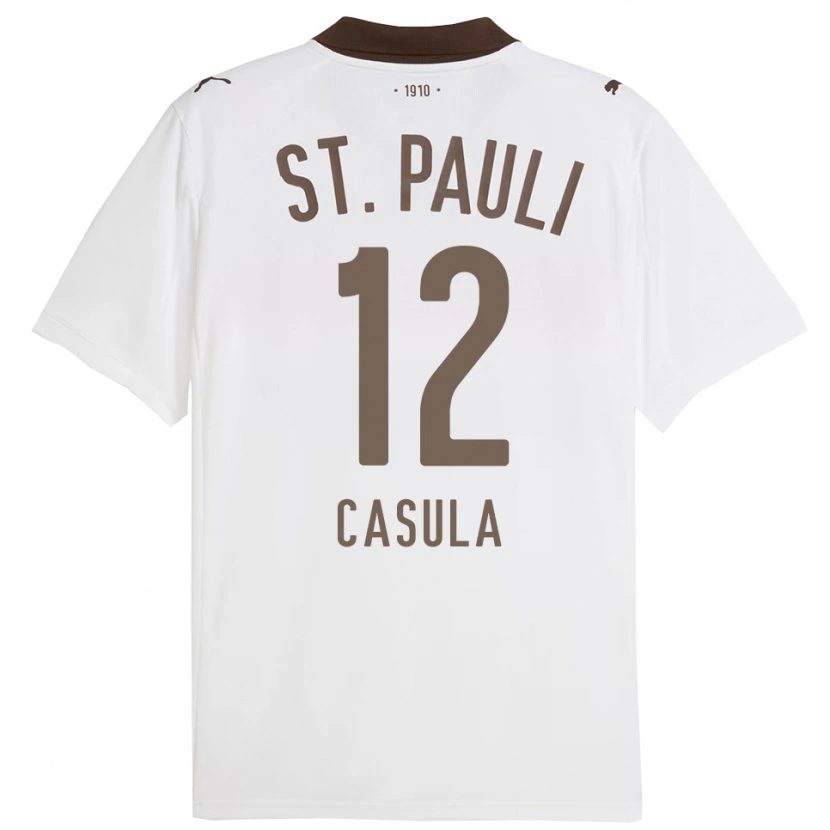 Danxen Niño Camiseta David Casula #12 Blanco Rojo 2ª Equipación 2025/26 La Camisa México