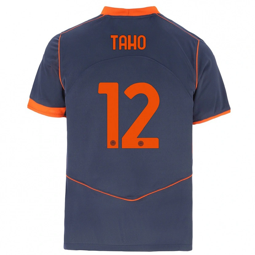 Danxen Niño Camiseta Alain Taho #12 Gris Naranja Equipación Tercera 2025/26 La Camisa México