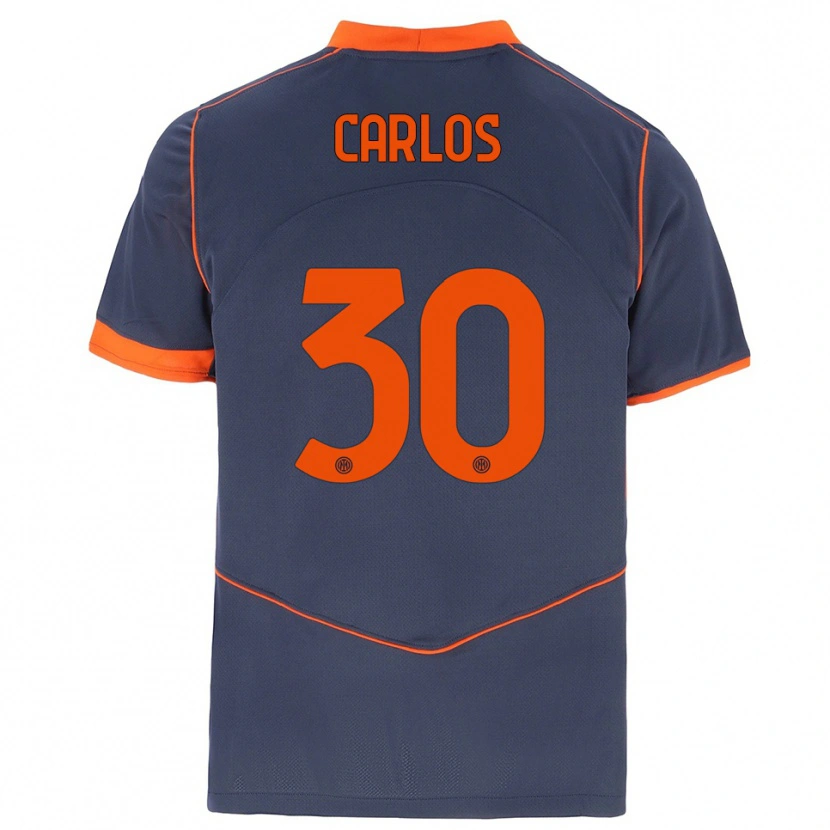 Danxen Niño Camiseta Carlos Augusto #30 Gris Naranja Equipación Tercera 2025/26 La Camisa México