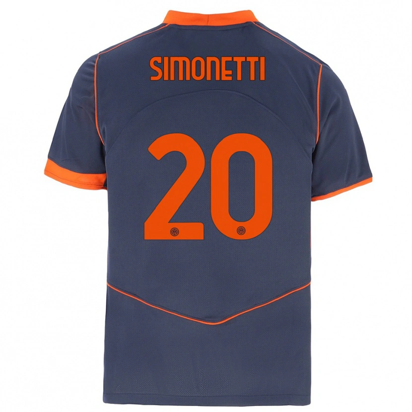 Danxen Niño Camiseta Flaminia Simonetti #20 Gris Naranja Equipación Tercera 2025/26 La Camisa México