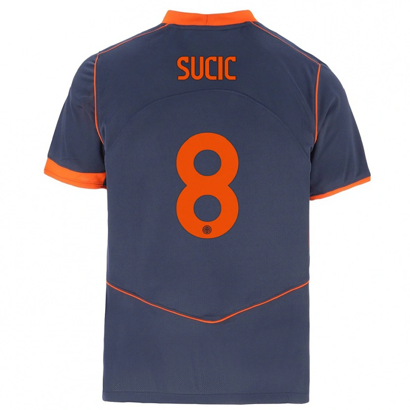 Danxen Niño Camiseta Petar Sučić #8 Gris Naranja Equipación Tercera 2025/26 La Camisa México