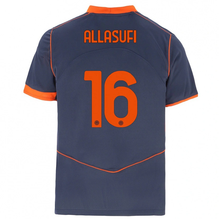 Danxen Niño Camiseta Mattias Allasufi #16 Gris Naranja Equipación Tercera 2025/26 La Camisa México