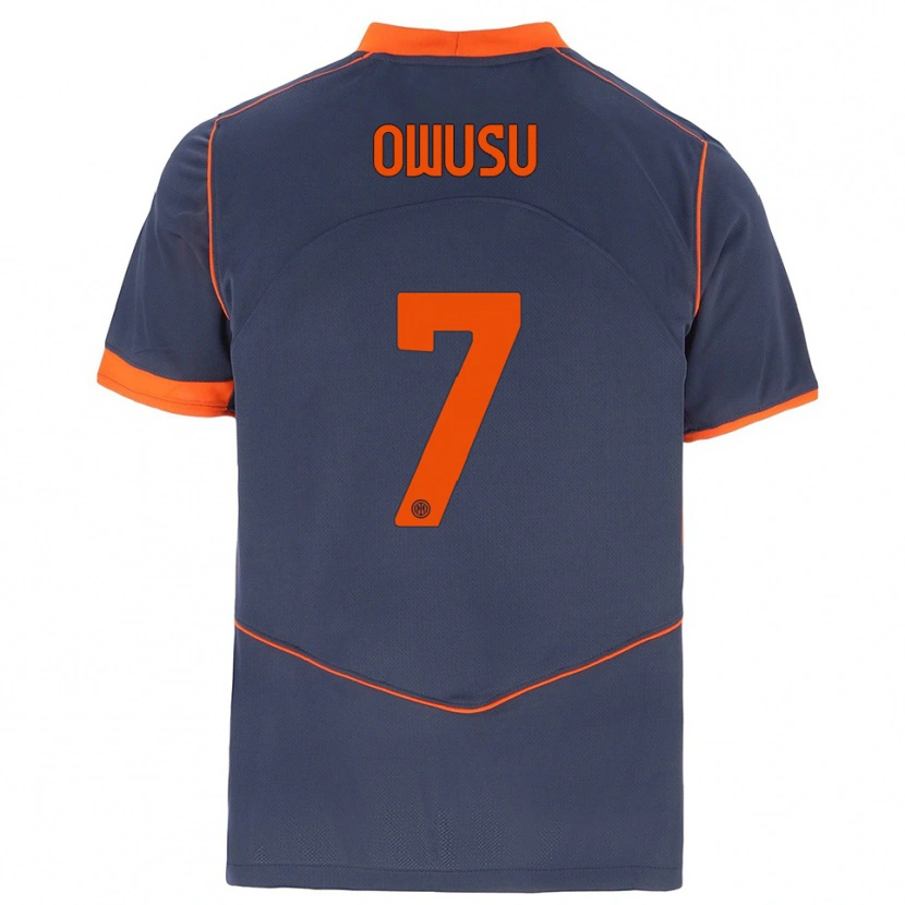 Danxen Niño Camiseta Enoch Owusu #7 Gris Naranja Equipación Tercera 2025/26 La Camisa México