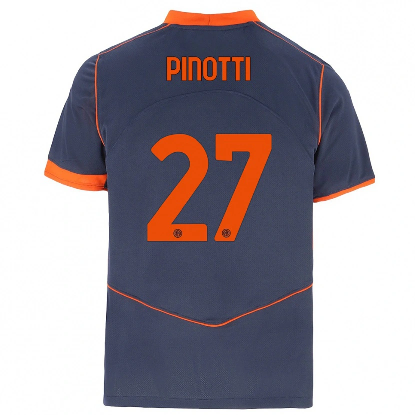 Danxen Niño Camiseta Manuel Pinotti #27 Gris Naranja Equipación Tercera 2025/26 La Camisa México