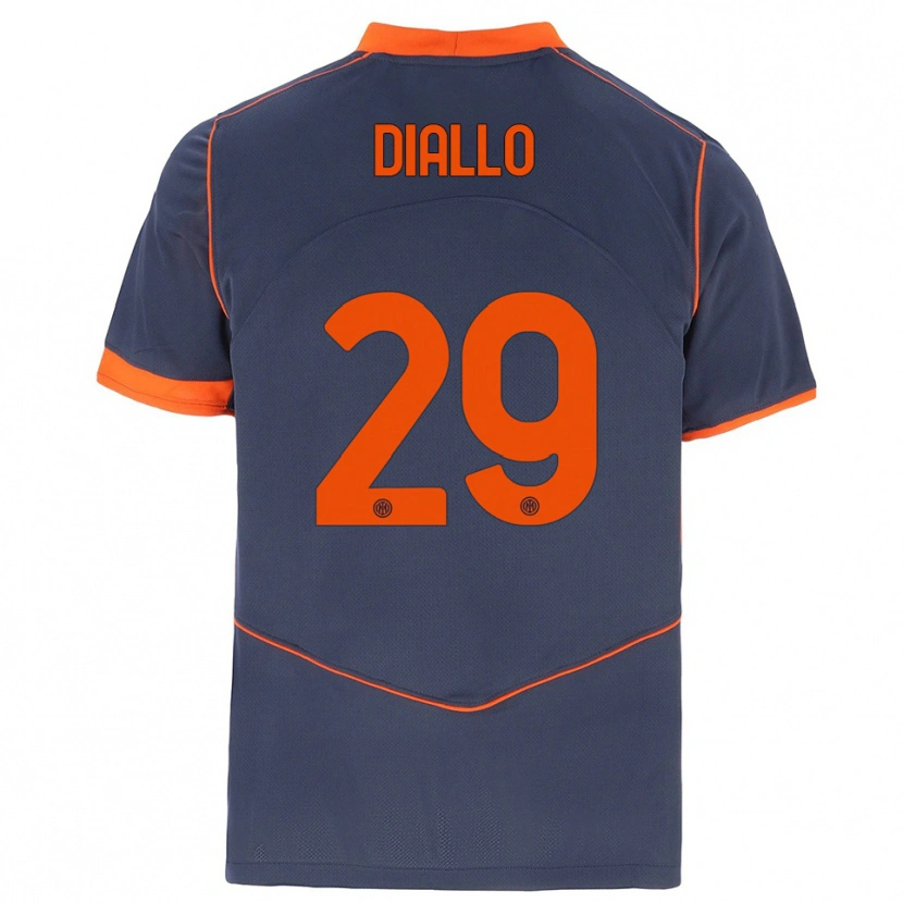 Danxen Niño Camiseta Oumar Diallo #29 Gris Naranja Equipación Tercera 2025/26 La Camisa México