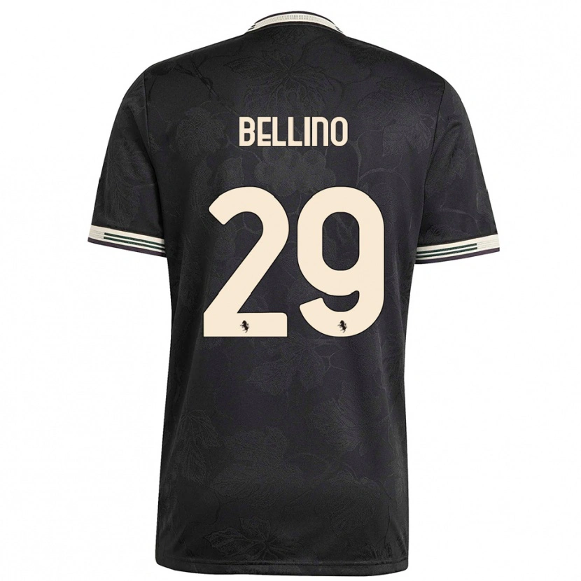 Danxen Niño Camiseta Filippo Bellino #29 Negro Blanco Verde Equipación Tercera 2025/26 La Camisa México