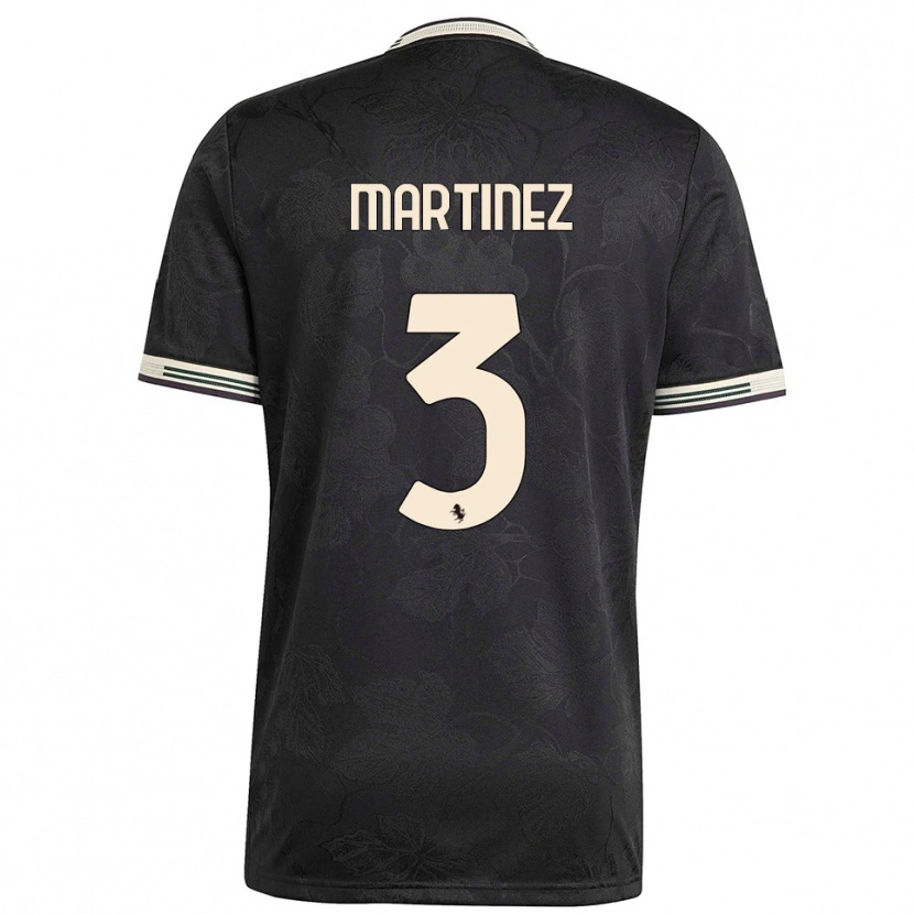 Danxen Niño Camiseta Bruno Martinez #3 Negro Blanco Verde Equipación Tercera 2025/26 La Camisa México