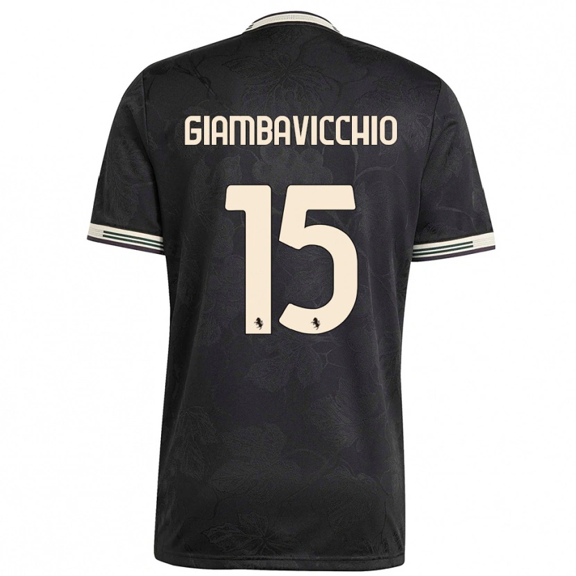 Danxen Niño Camiseta Franco Giambavicchio #15 Negro Blanco Verde Equipación Tercera 2025/26 La Camisa México
