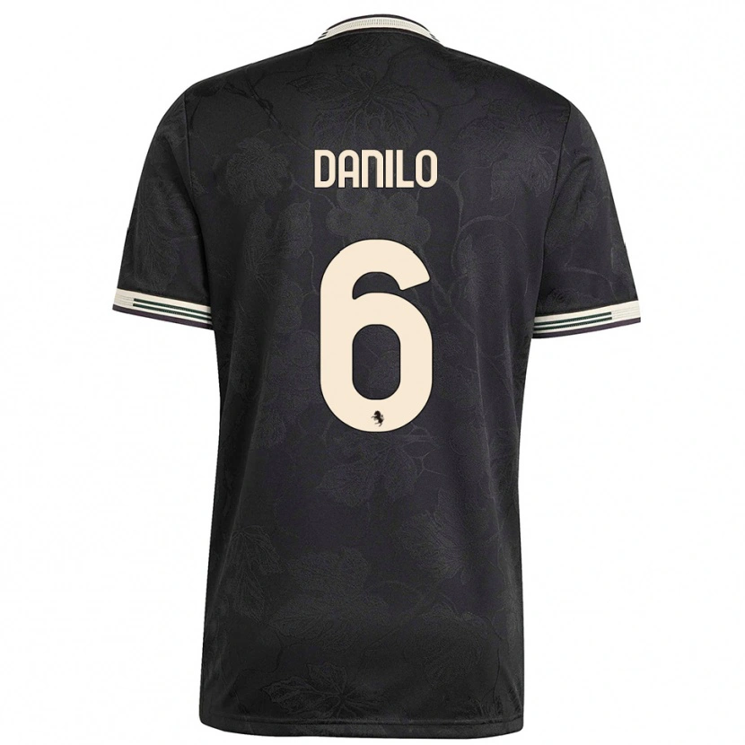 Danxen Niño Camiseta Danilo #6 Negro Blanco Verde Equipación Tercera 2025/26 La Camisa México