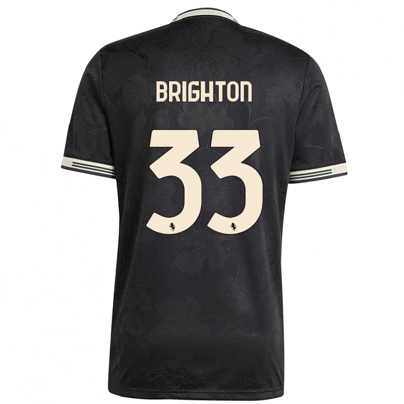 Danxen Niño Camiseta Abi Brighton #33 Negro Blanco Verde Equipación Tercera 2025/26 La Camisa México