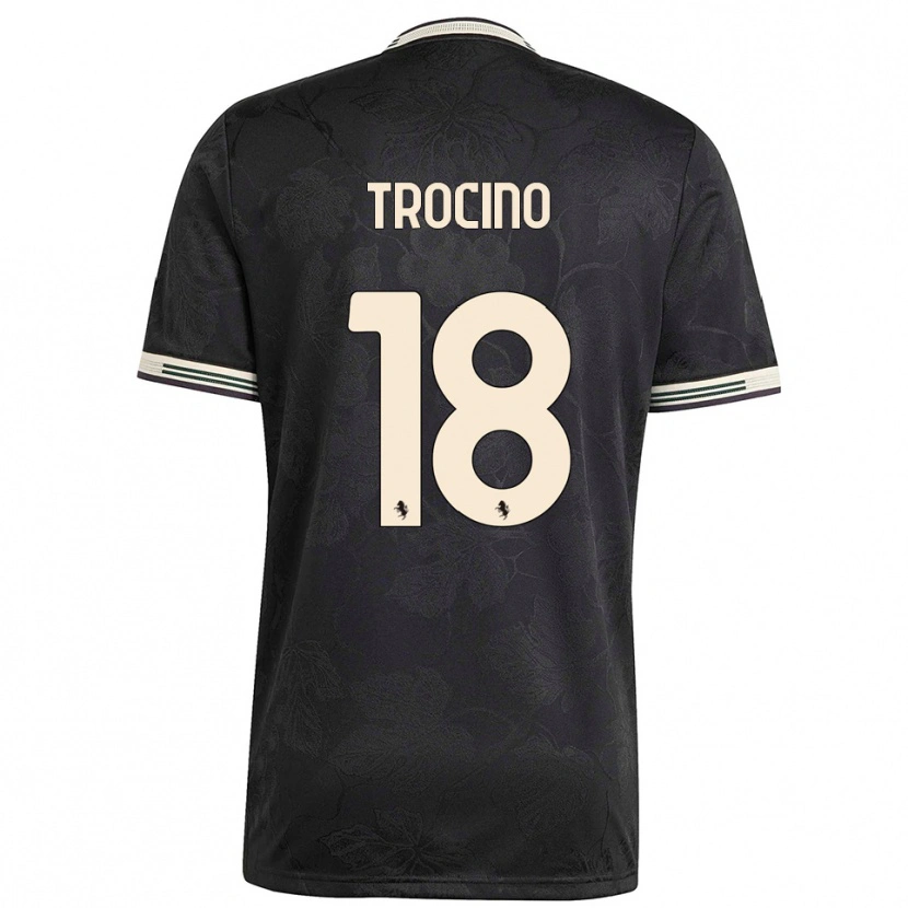 Danxen Niño Camiseta Luca Trocino #18 Negro Blanco Verde Equipación Tercera 2025/26 La Camisa México