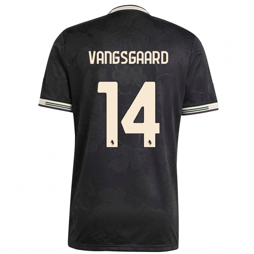 Danxen Niño Camiseta Amalie Jørgensen Vangsgaard #14 Negro Blanco Verde Equipación Tercera 2025/26 La Camisa México
