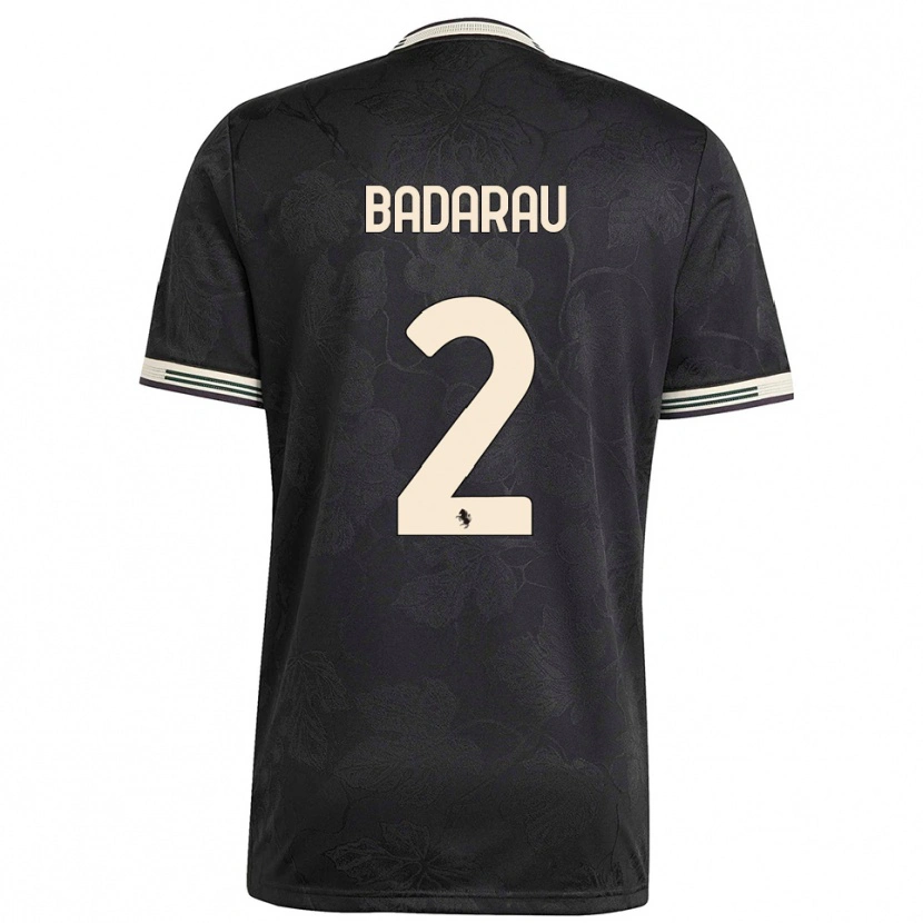 Danxen Niño Camiseta Fabio Bădărău #2 Negro Blanco Verde Equipación Tercera 2025/26 La Camisa México