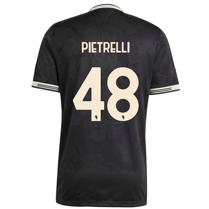 Danxen Niño Camiseta Alessandro Pietrelli #48 Negro Blanco Verde Equipación Tercera 2025/26 La Camisa México