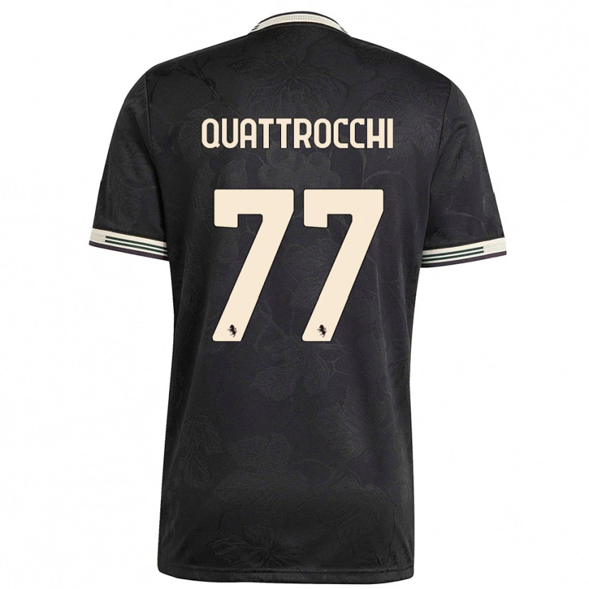 Danxen Niño Camiseta Juan Ignacio Quattrocchi #77 Negro Blanco Verde Equipación Tercera 2025/26 La Camisa México