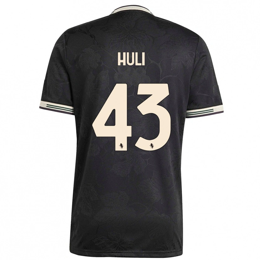 Danxen Niño Camiseta Raffaele Huli #43 Negro Blanco Verde Equipación Tercera 2025/26 La Camisa México