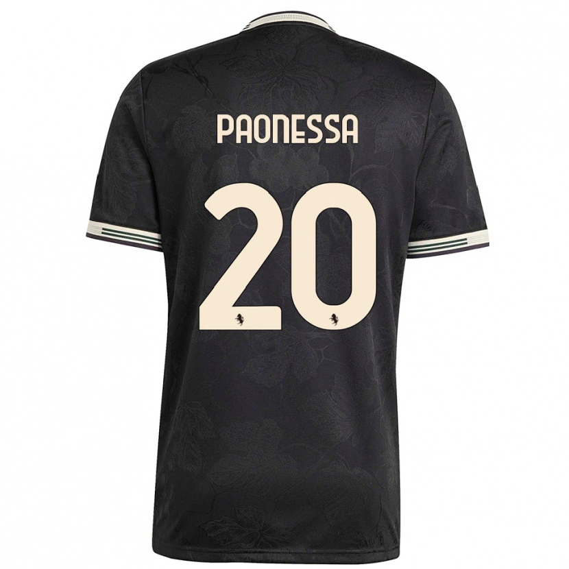 Danxen Niño Camiseta Riccardo Paonessa #20 Negro Blanco Verde Equipación Tercera 2025/26 La Camisa México